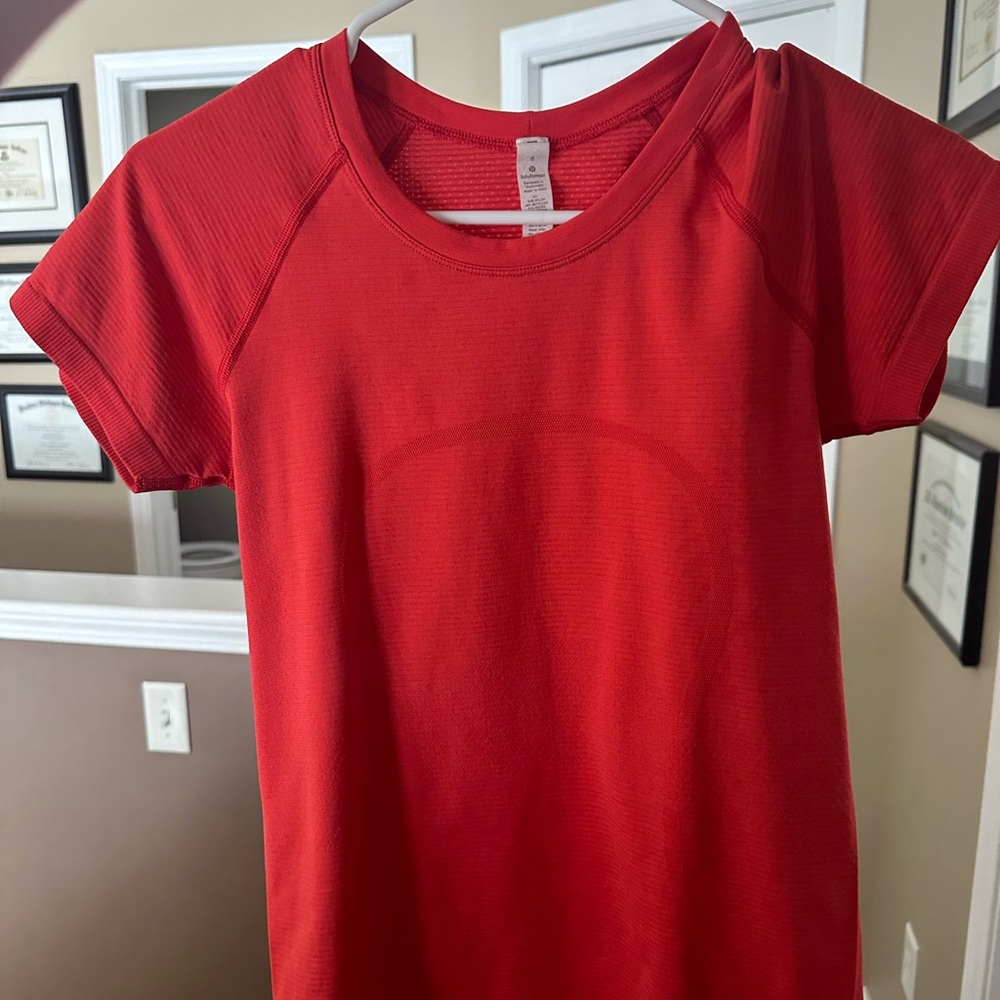 Lululemon Red Athletic T-Shirt